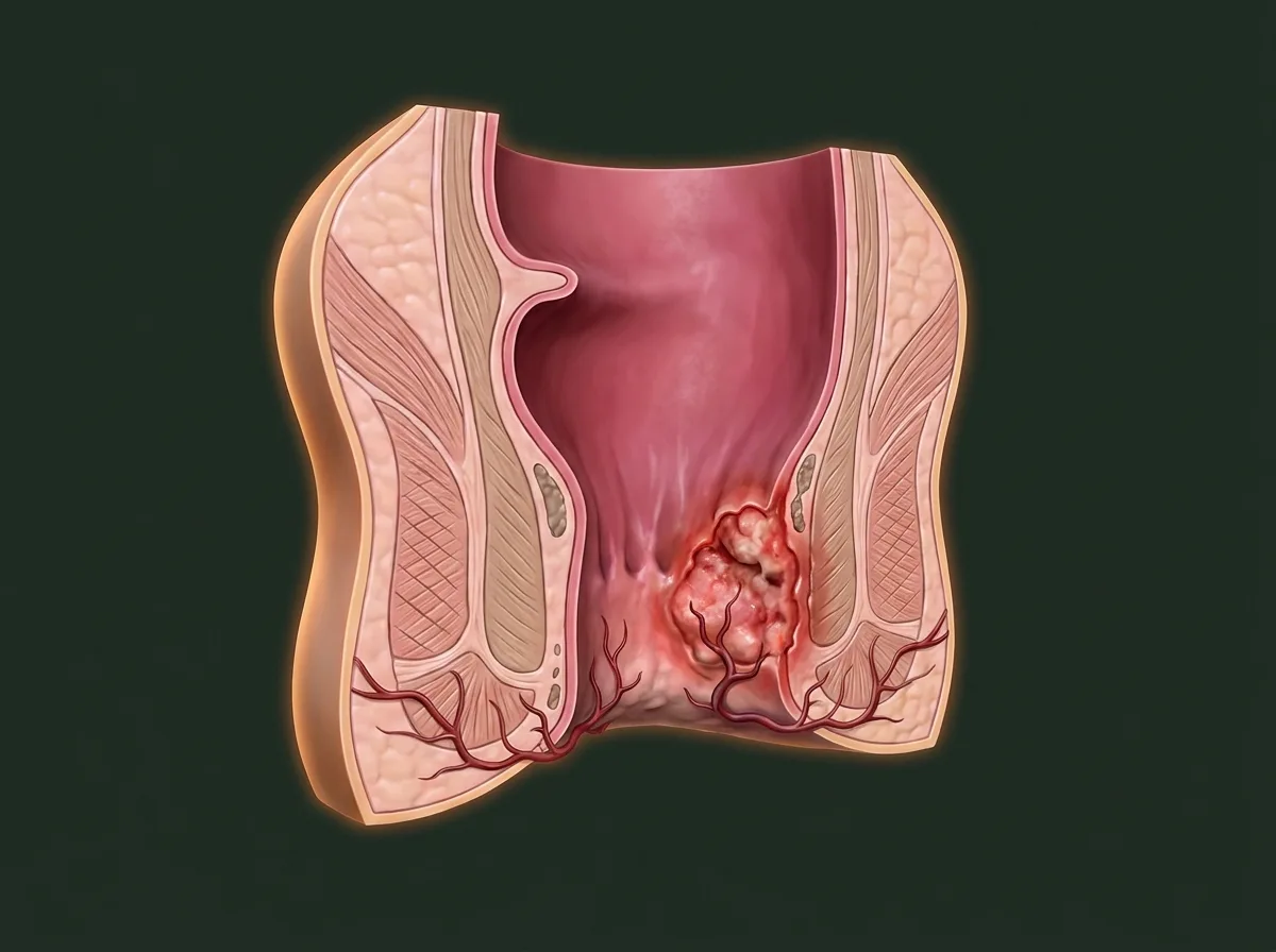 Ilustração anatômica — Câncer de ânus