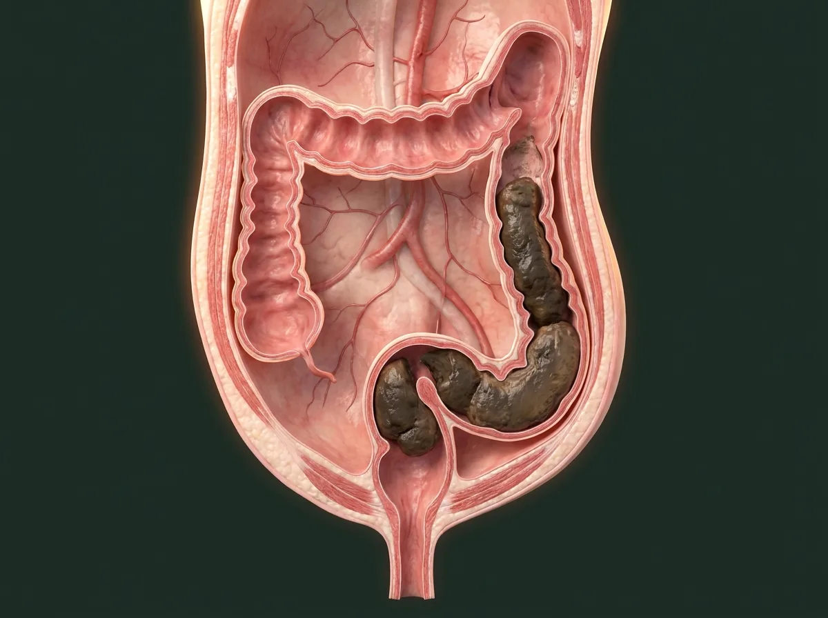 Ilustração anatômica — Constipação crônica