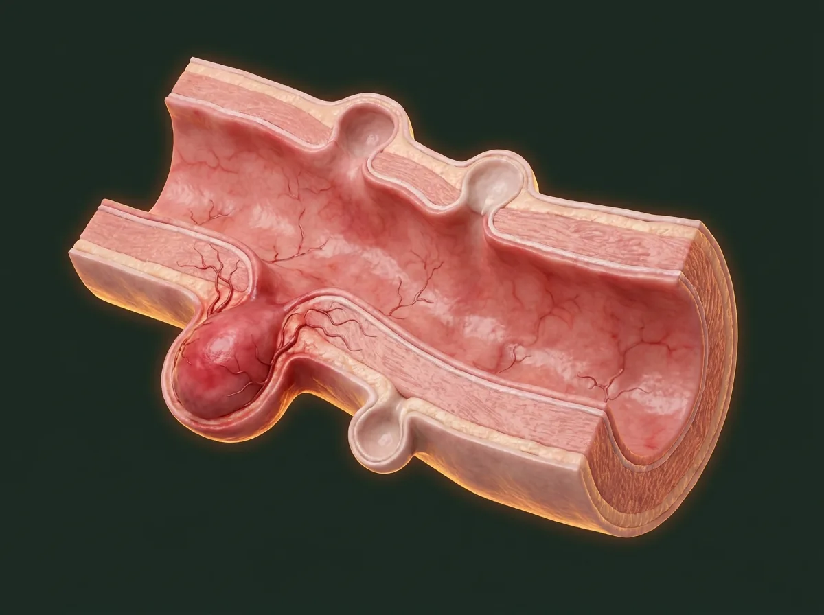 Ilustração anatômica — Doença diverticular