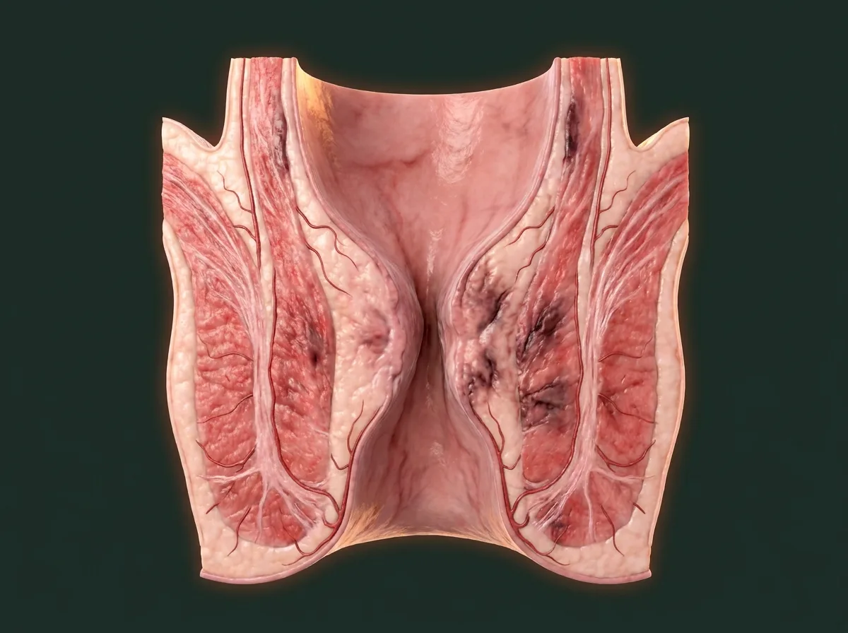 Ilustração anatômica — Estenose anal