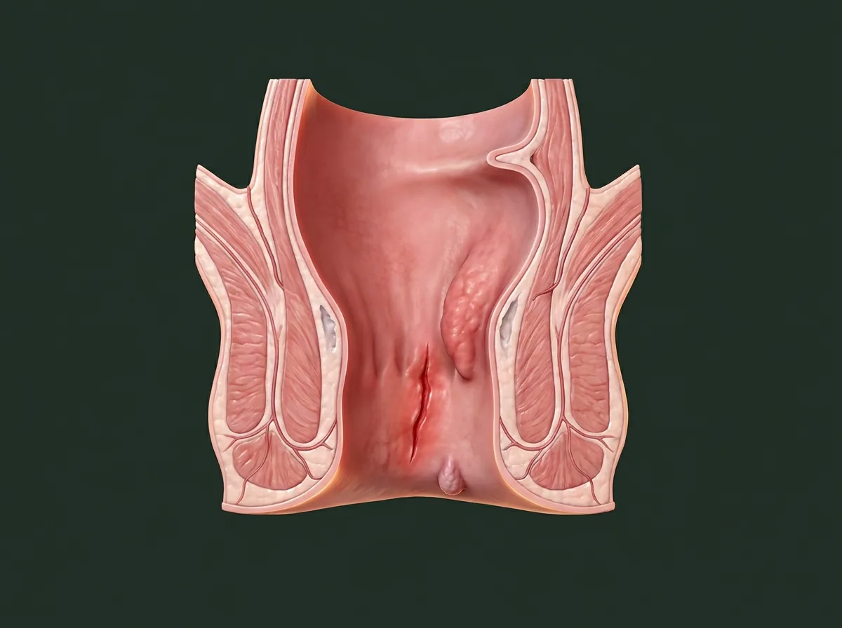 Ilustração anatômica — Fissura anal