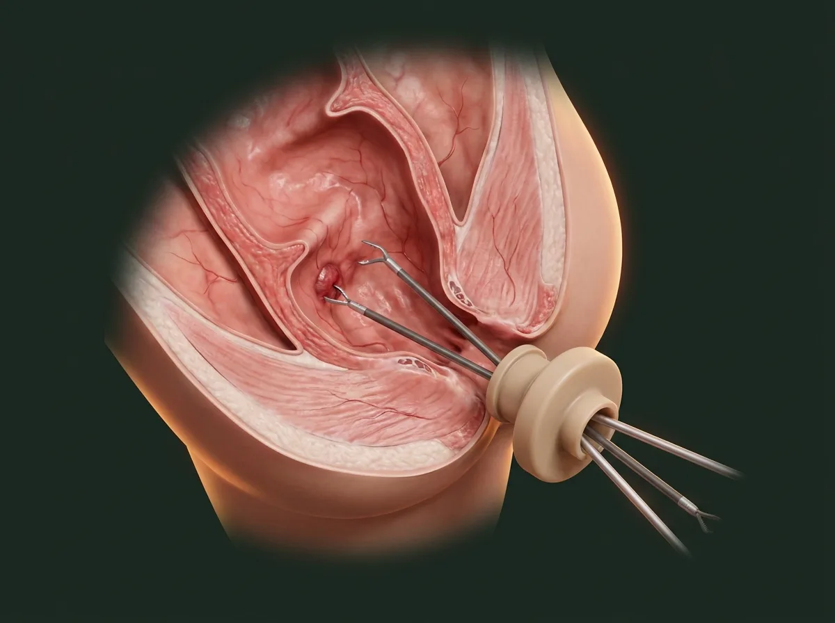 Ilustração — TAMIS (cirurgia transanal minimamente invasiva)